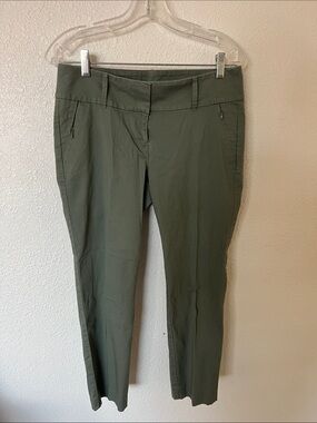 Ann Taylor Olive Green Cropped Ankle Pants